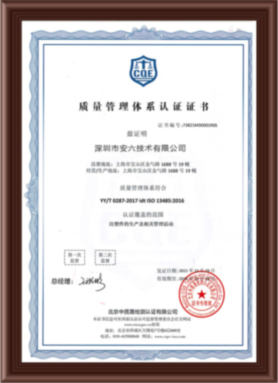  医疗行业ISO13485质量管理体系中文
